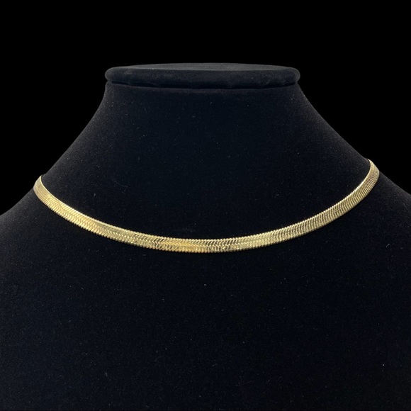 NEW Jennifer Zeuner Chain Herringbone 14K Gold-Plated Brass  Updated 1980s Look - Picture 5 of 13